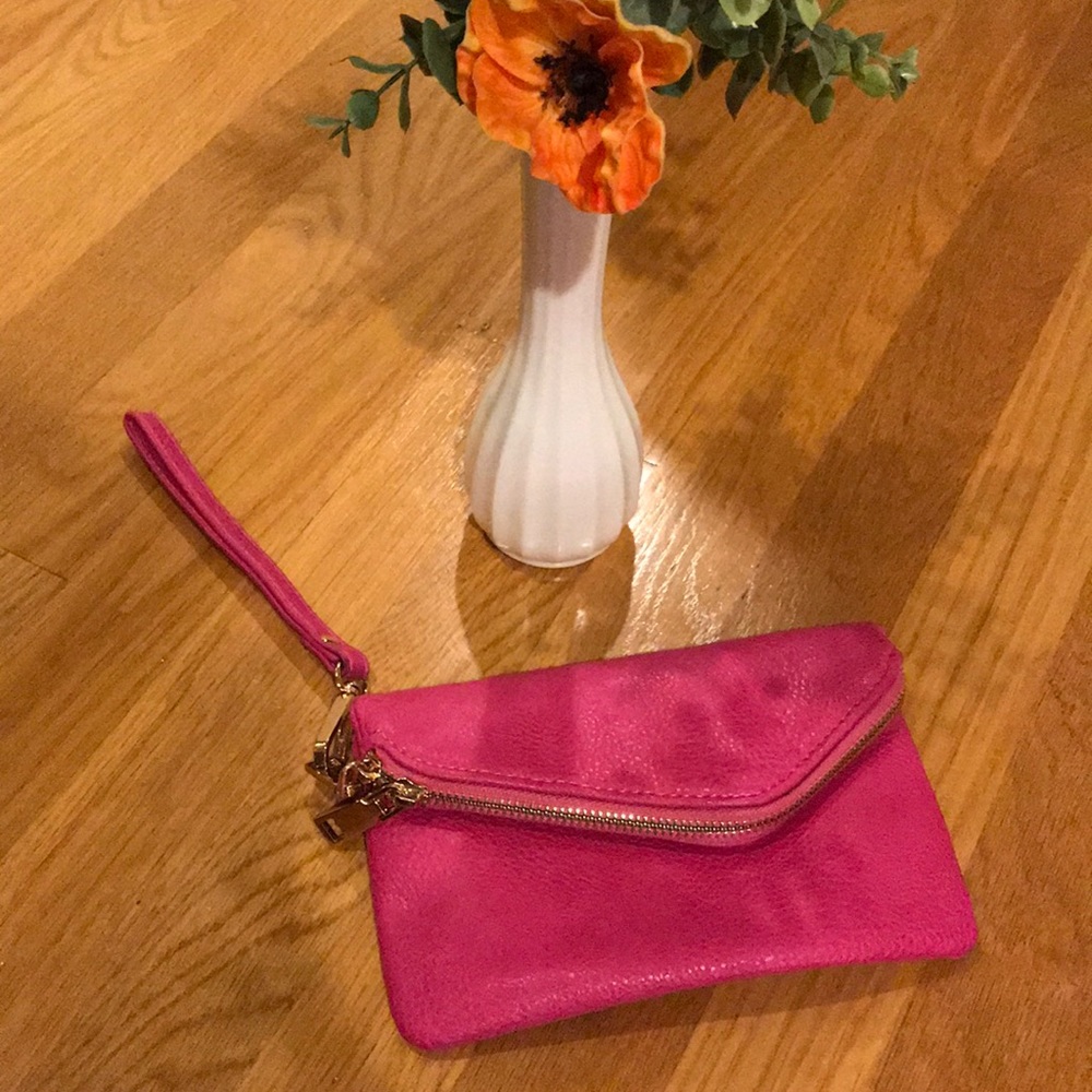 Pink wristlet purse
